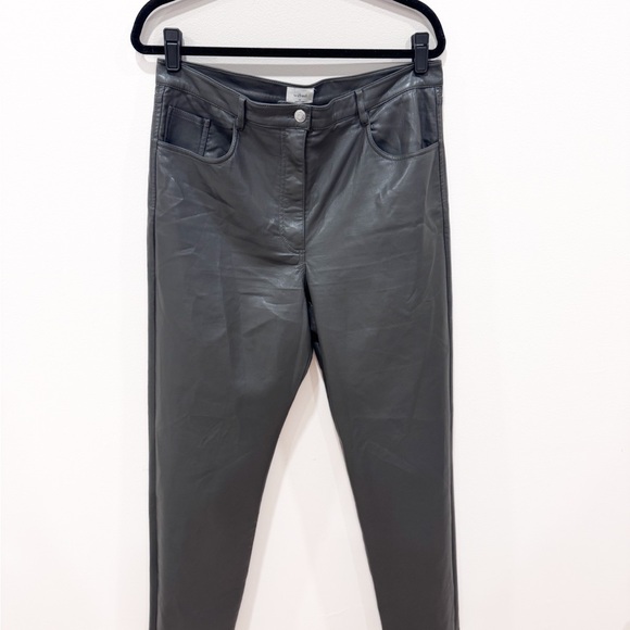 Aritzia Wilfred Melina Gray Vegan Leather Pants Womens size 14 EUC - Picture 6 of 10